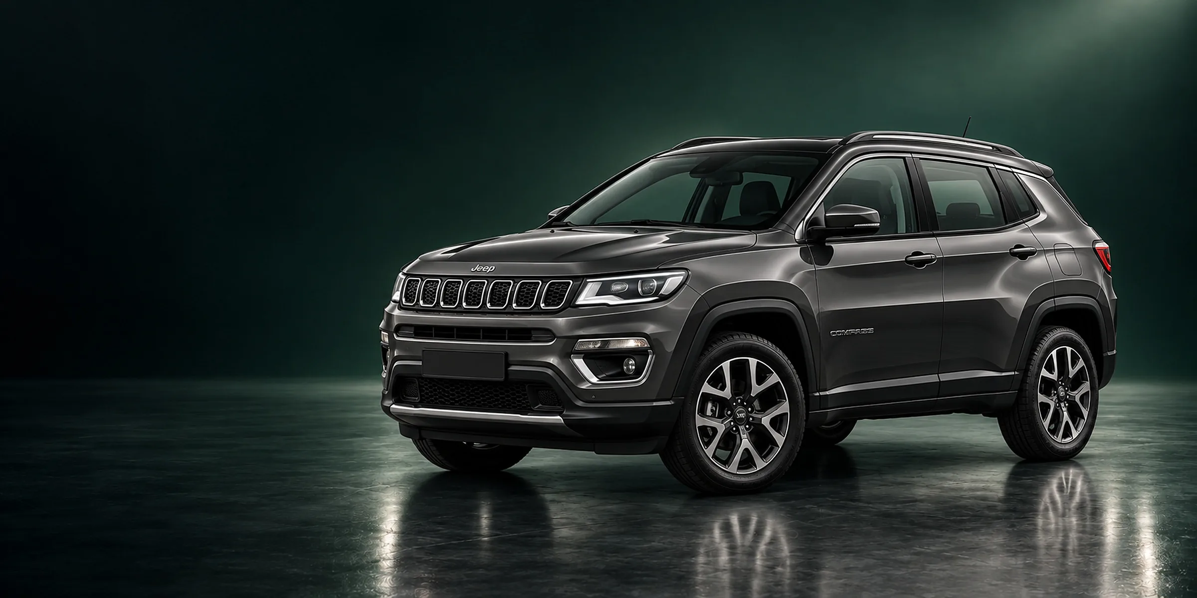 Jeep Compass gris grafito en estudio